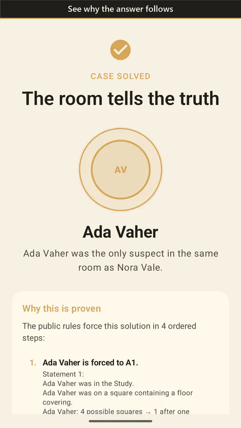 All Clues True: Crime Logic - See why the answer follows