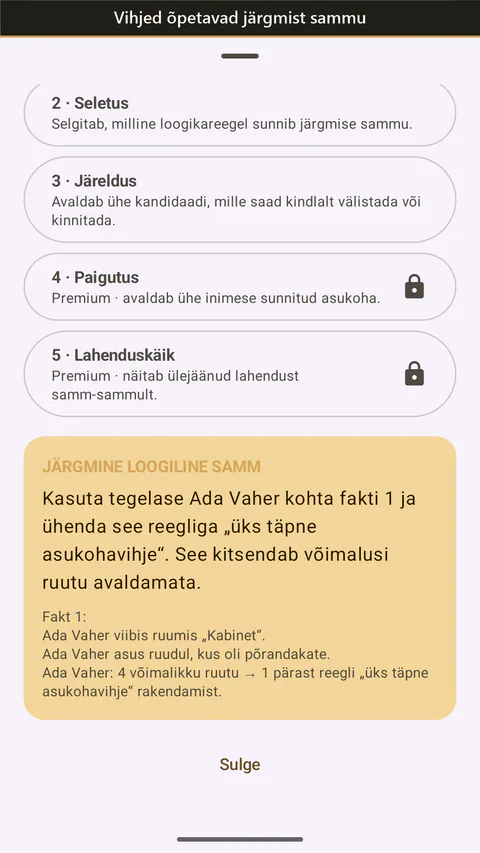 All Clues True: Crime Logic - Vihjed õpetavad järgmist järeldust