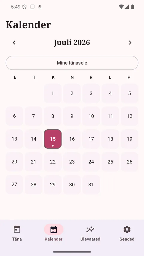 BlushDay - Clear calendar view