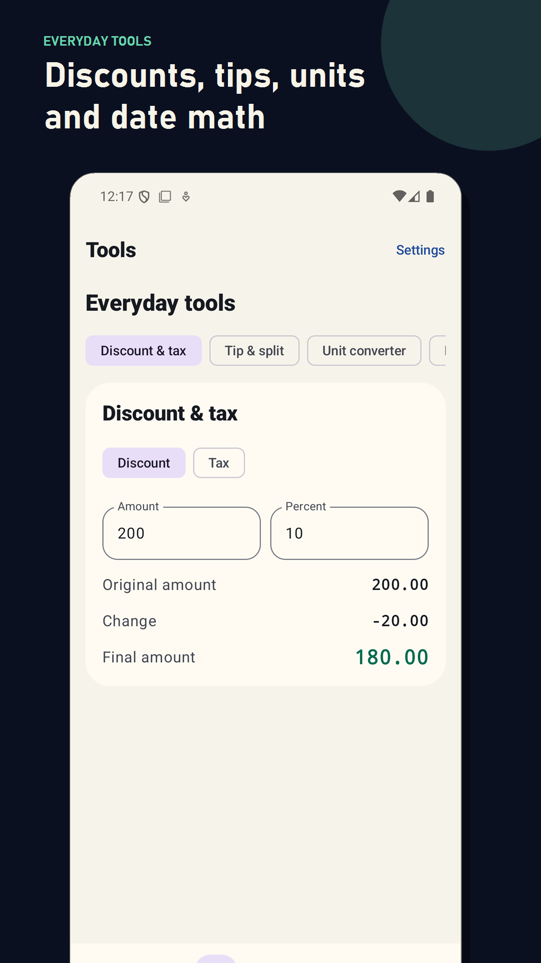 Everyday calculation tools