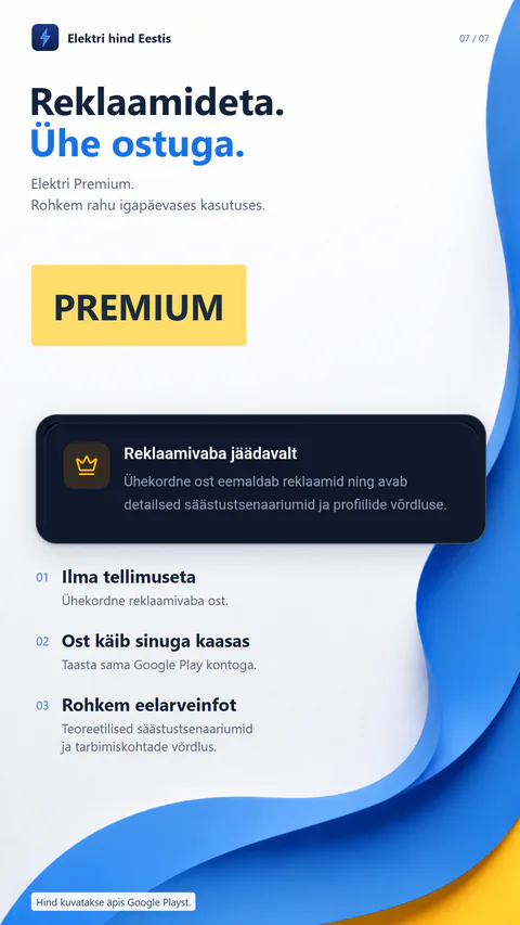 Elektri hind Eestis - One-time Premium with ad removal and deeper comparisons