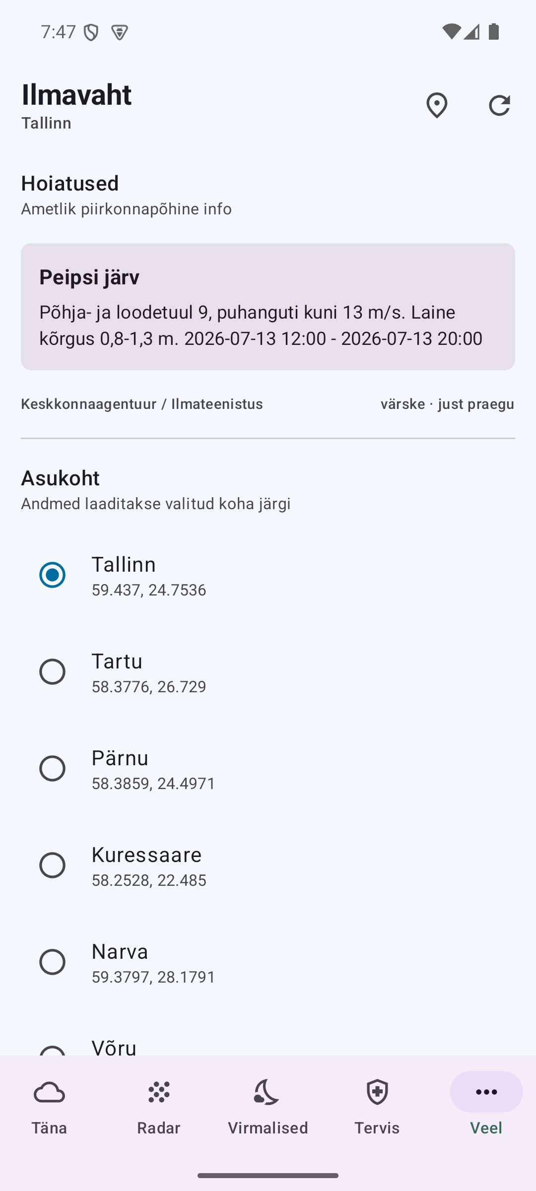 Official warning detail