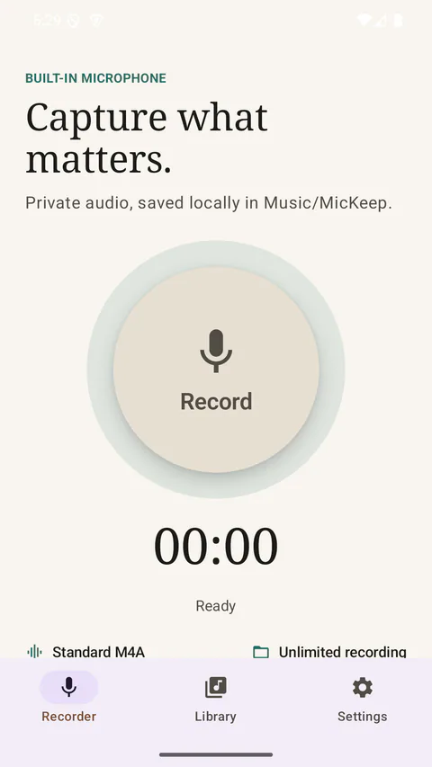 MicKeep - Ready to record