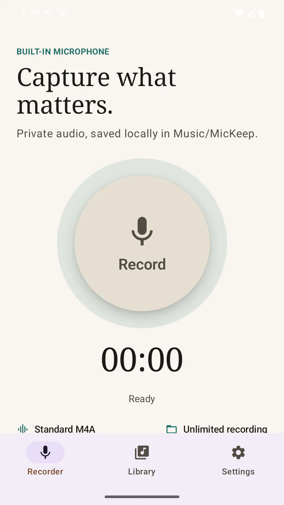 MicKeep - Ready to record