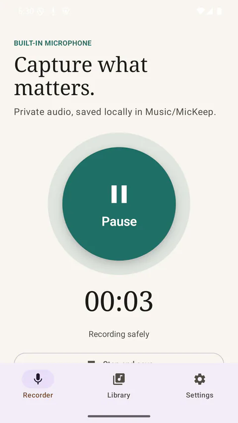 MicKeep - Clear active-recording state