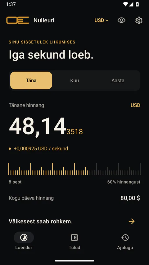 Nulleuri - USA dollari hinnangud püsivad eurotulust eraldi.