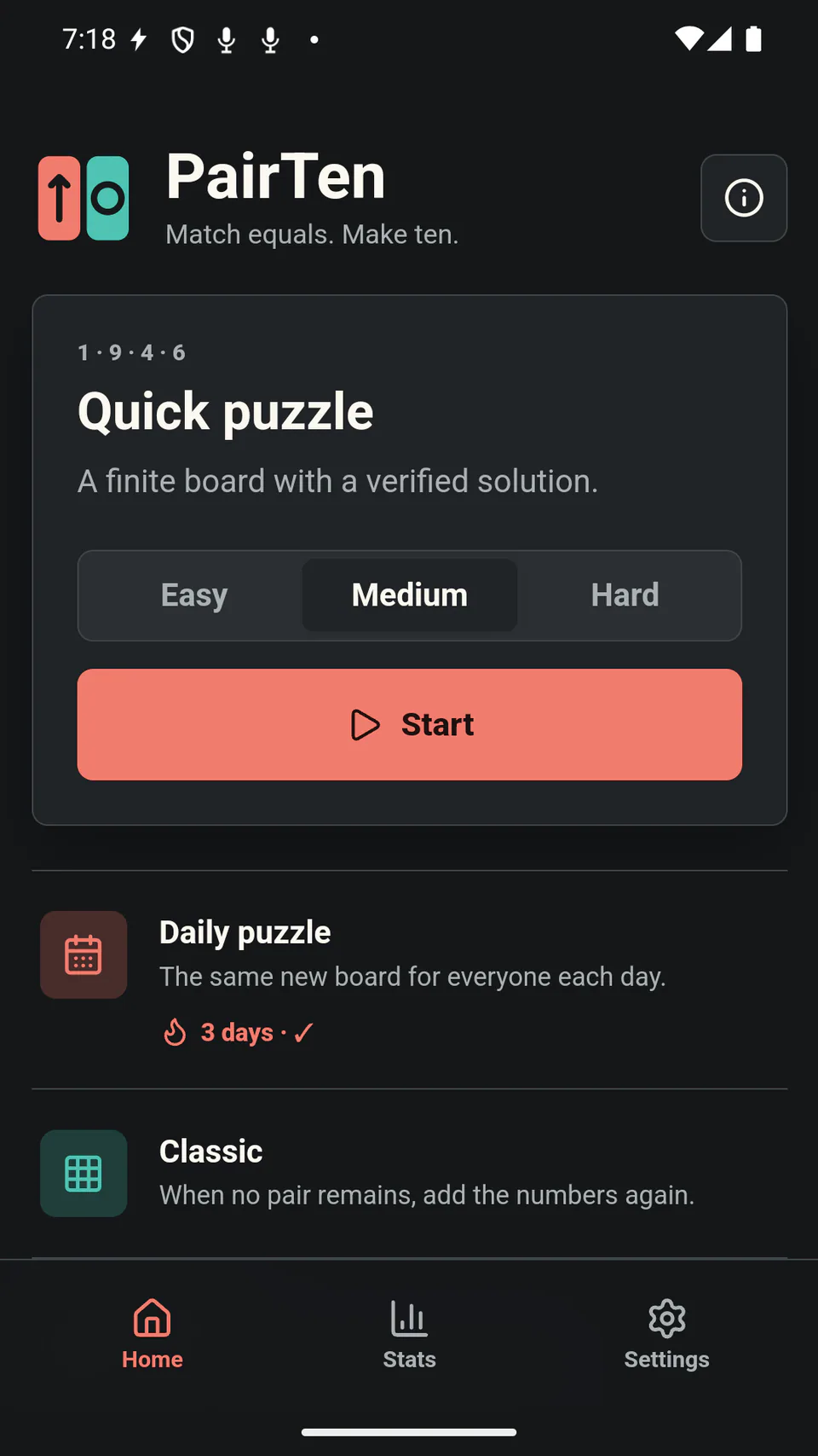 PairTen - Choose a verified Quick board or another game mode