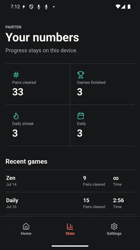 PairTen - Private on-device results and daily streaks