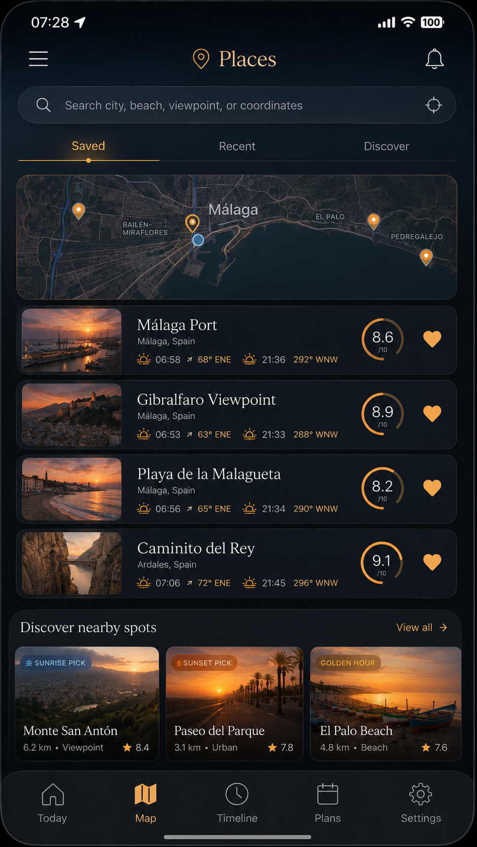 Saved places concept