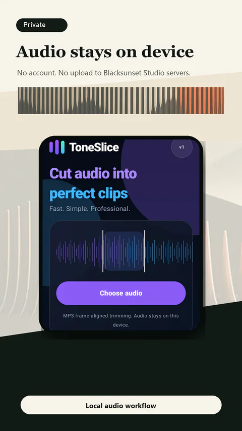 ToneSlice - Files stay local