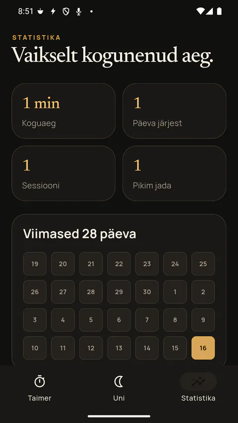 Vaikne - Privaatne kohalik aeg ja jadad